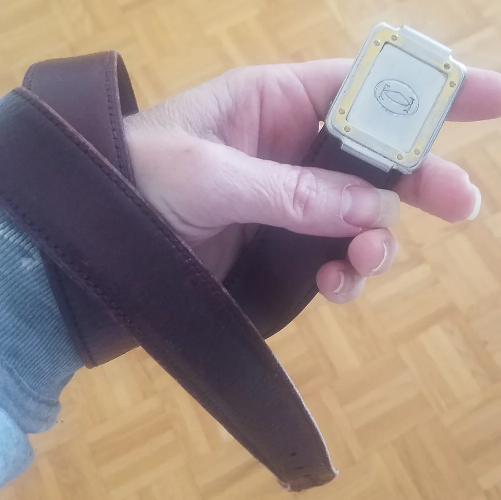 Vintage Cartier Belt Buckle With Original Cartier Mahogany Leather Strap - Picture 11 of 13